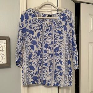 GAP blue & white blouse